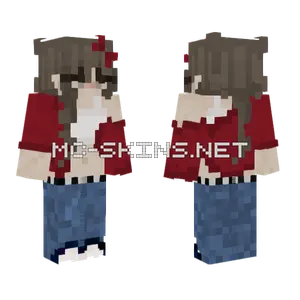 Red Cardigan Minecraft skin