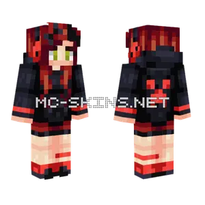Red Creeper Gamer Girl Minecraft skin