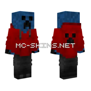 Red Creeper Hoodie Boy Minecraft skin