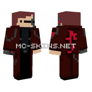 Red Cybernetic Cyborg Minecraft skin