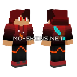 Red Gradient Outfit Minecraft skin