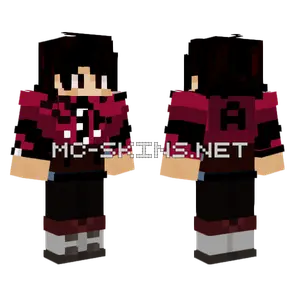Red Hoodie Boy Minecraft skin