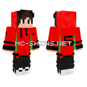 Red Hoodie Boy Minecraft skin