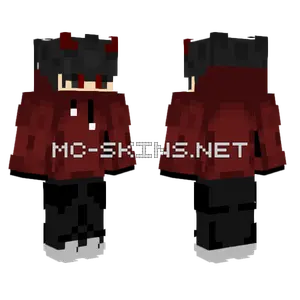 Red Hoodie Boy Minecraft skin