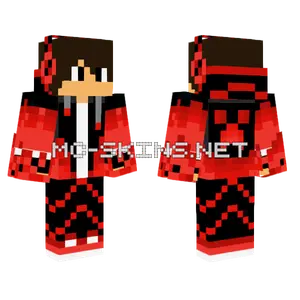 Red Hoodie Boy Minecraft skin