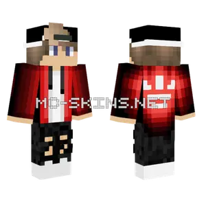 Red Hoodie Boy Minecraft skin