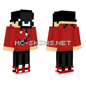 Red Hoodie Ranker Minecraft skin