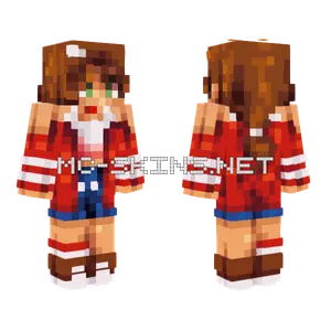 Red Jacket Girl Minecraft skin