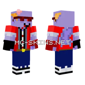 Red Life Blue Axolotl Minecraft skin