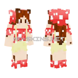 Red Mushroom Girl Minecraft skin