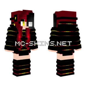 Red Orange Yellow Black Tech Mask Minecraft skin