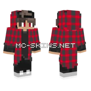 Red Plaid Boy Minecraft skin