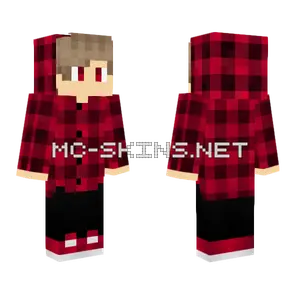 Red Plaid Boy Minecraft skin