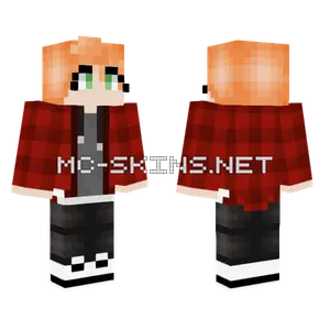 Red Plaid Girl Minecraft skin