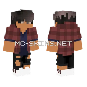 Red Plaid Shirt Minecraft skin