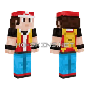 Red Pokemon Minecraft skin