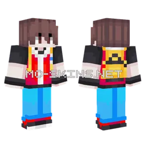 Red Pokemon Trainer Minecraft skin