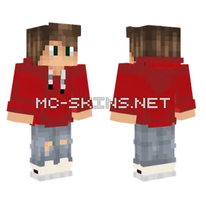 Red School Uniform Girl Minecraft skin