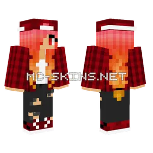 Red Skater Girl Minecraft skin