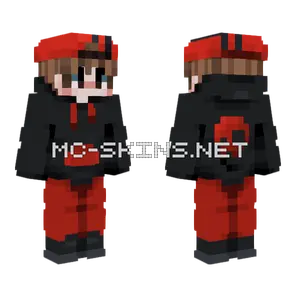 Red Skull Hoodie Boy Minecraft skin