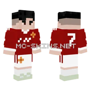 Red Soccer Jersey Player Minecraft skin