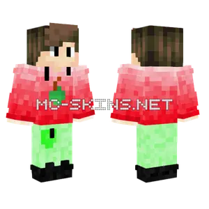 Red To White Apple Hoodie Minecraft skin