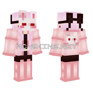 Red Toned Bunny Mask Minecraft skin