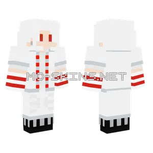 Red Trimmed White Outfit