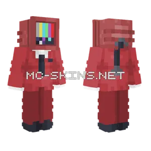 Red TV Man Glitching Screen Minecraft skin