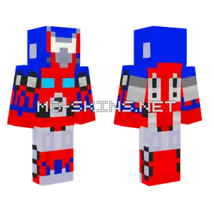 Red Ultimate Optimus Prime Minecraft skin