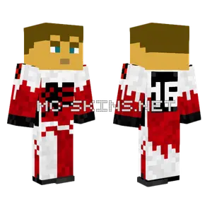 Red White Black Outfit Minecraft skin
