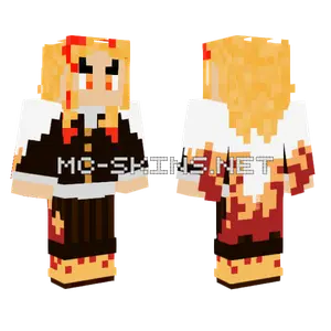 Rengoku Demon Slayer Minecraft skin