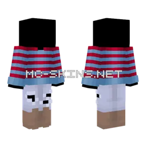 Ripped Jeans Blue and Red Stripe Sweater Minecraft skin