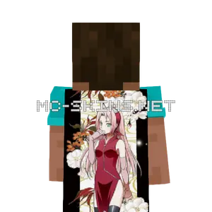 Sakura Haruno China Dress cape, outside and lining