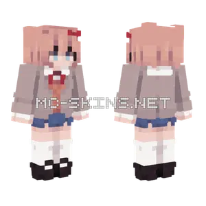 Sayori School Uniform Minecraft skin