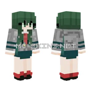 School Uniform Female Deku Minecraft skin