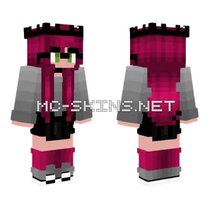 Shy Nerdy Girl Cute Glasses Minecraft skin