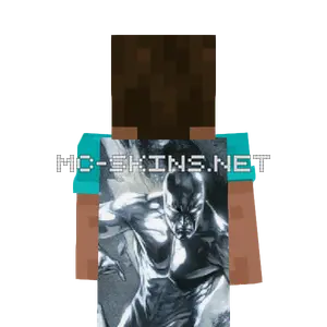 Silver Surfer cape, outside and lining