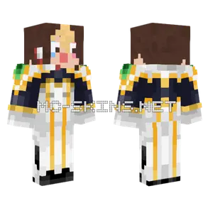 Sniffaku White Gold Outfit Minecraft skin