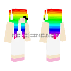 Snowflake Girl Rainbow Minecraft skin