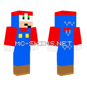 Sonic W Mario Clothes Minecraft skin