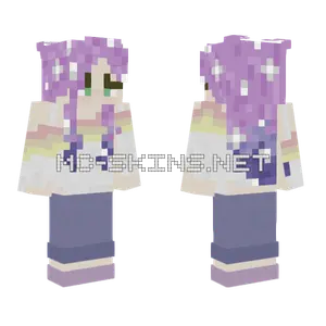 Sparkling Lavender Hair Girl Minecraft skin
