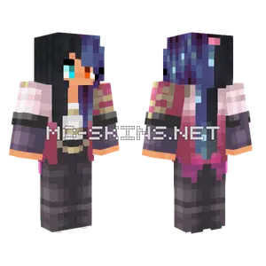Sparkly Blue Hair Girl Minecraft skin