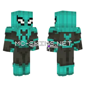 Spiderman Cyan Minecraft skin