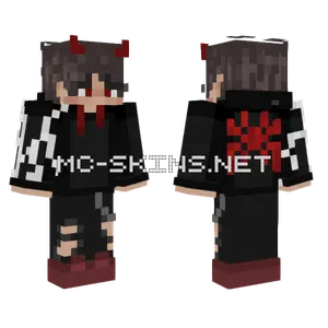 Spiderman Hoodie With Horns Minecraft skin