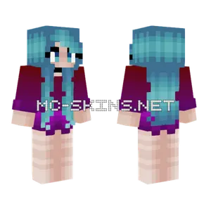 Spring Colors Blue Hair Dawn Outfit Minecraft skin