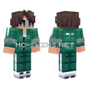 Squid Game Green Suit Minecraft skin