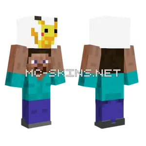 Steve Holding Pikachu Minecraft skin