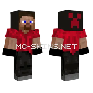Steve Skin Red Shirt Black Pants Minecraft skin