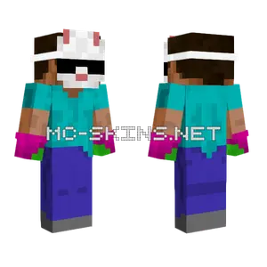 Steve With Bunny Mask Minecraft skin